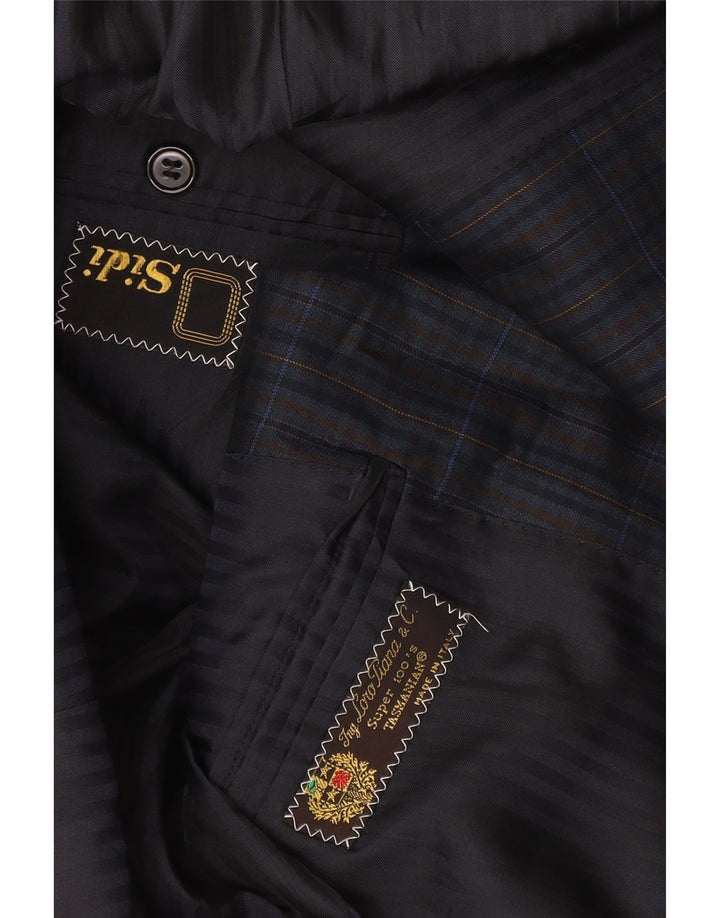 Jaqueta blazer masculina Sidi com 2 botões Reino Unido 38 xadrez azul marinho médio