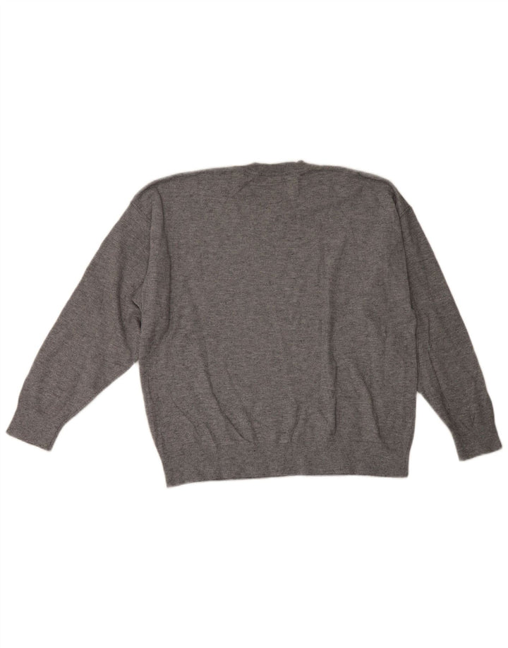 Suéter masculino Zara com gola redonda e viscose cinza pequena