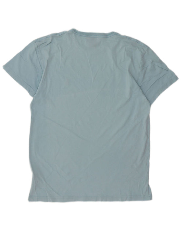 Camiseta masculina Polo Ralph Lauren top pequeno azul algodão