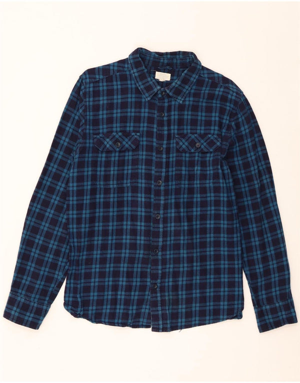 Camisa masculina de flanela Mountain Warehouse grande algodão xadrez azul