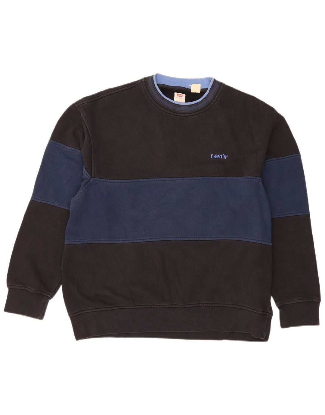 Moletom masculino LEVI'S Jumper grande algodão colorblock preto