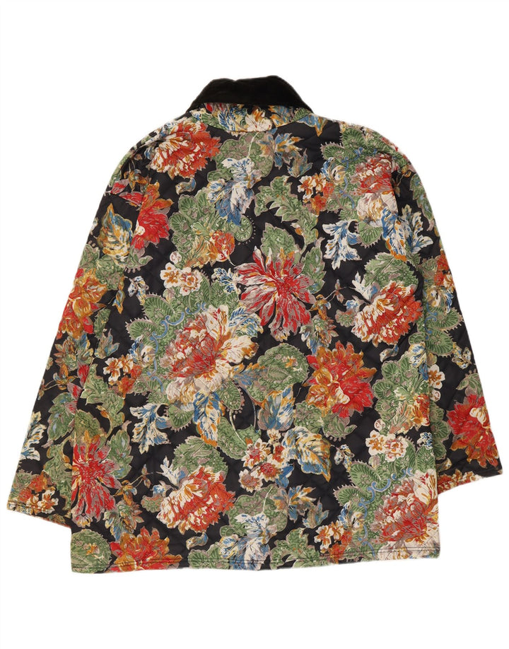Jaqueta acolchoada feminina Damart EU 46/48 XL poliéster floral multicolorido