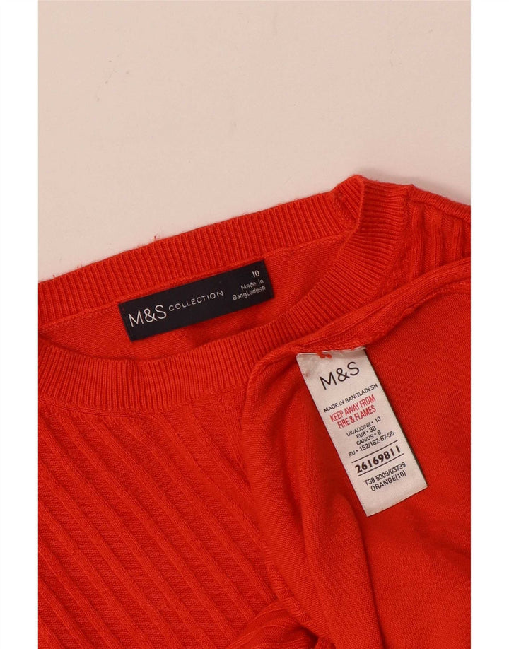 Suéter feminino Marks & Spencer com gola canoa Reino Unido 10 pequeno laranja