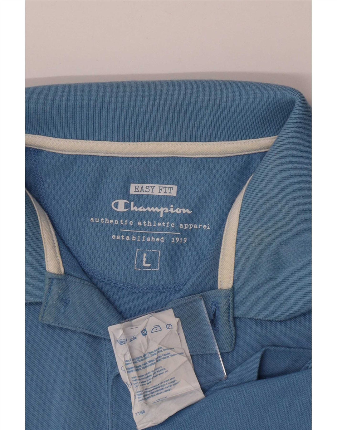 Camisa polo masculina Champion Easy Fit grande algodão azul