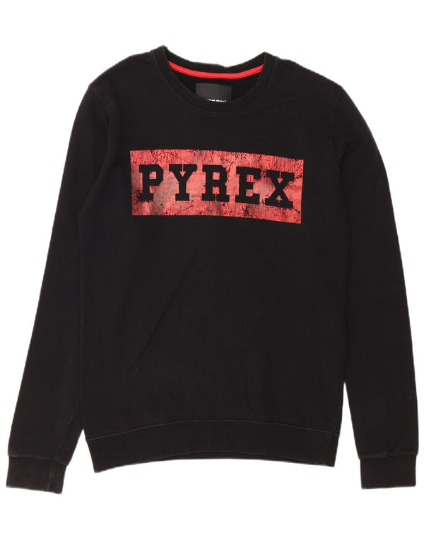 Pyrex moletom gráfico masculino jumper pequeno algodão preto