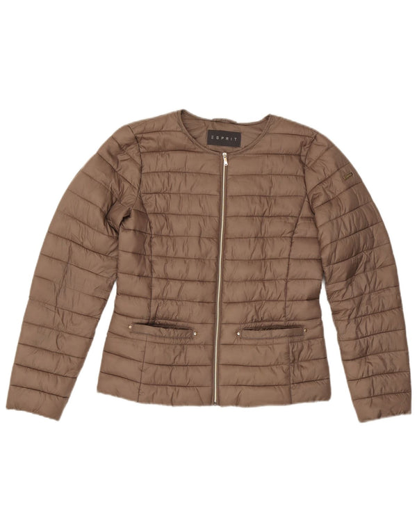 Jaqueta acolchoada de grandes dimensões Esprit para mulher UK 6 XS poliéster marrom