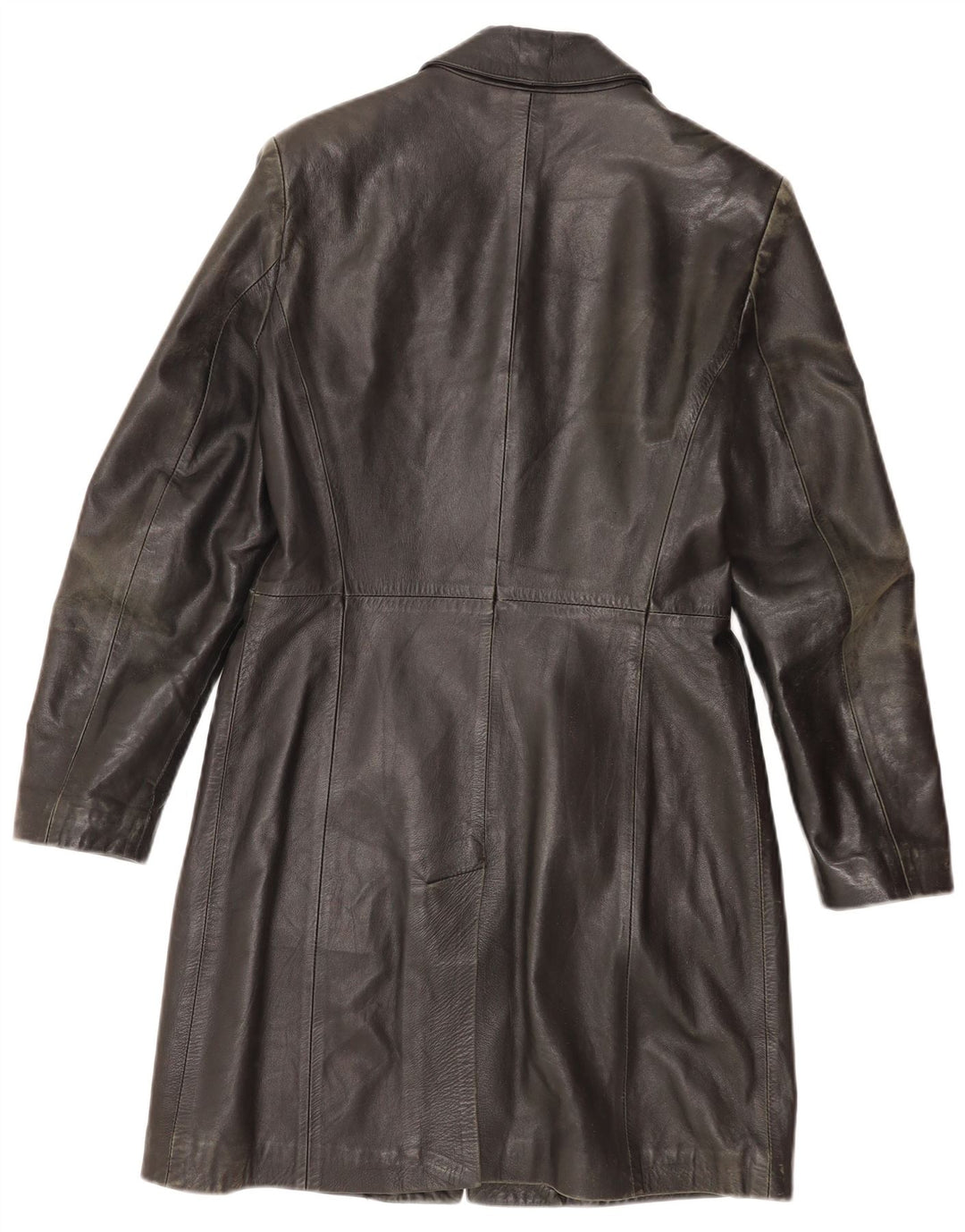 Casaco de couro feminino vintage IT 42 couro preto médio