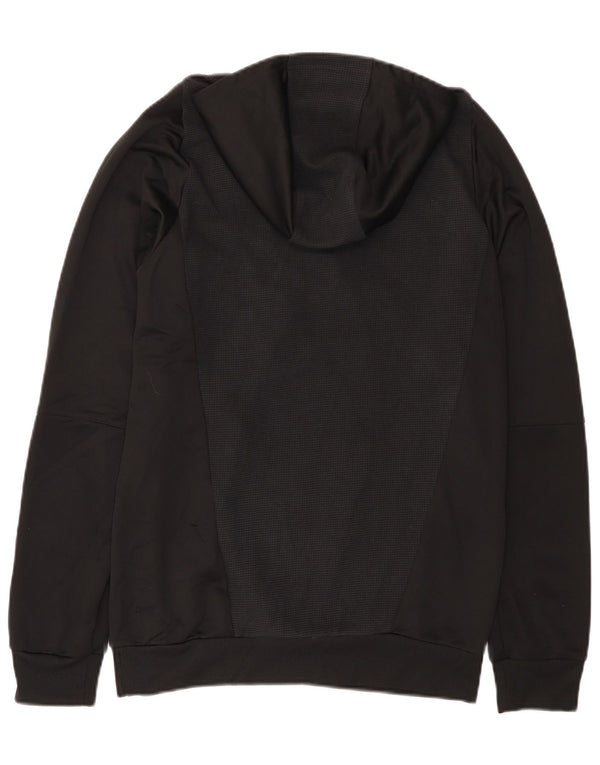 Adidas Mens Deutscher Fussball Bund Zip Neck Hoodie Jumper Médio Preto