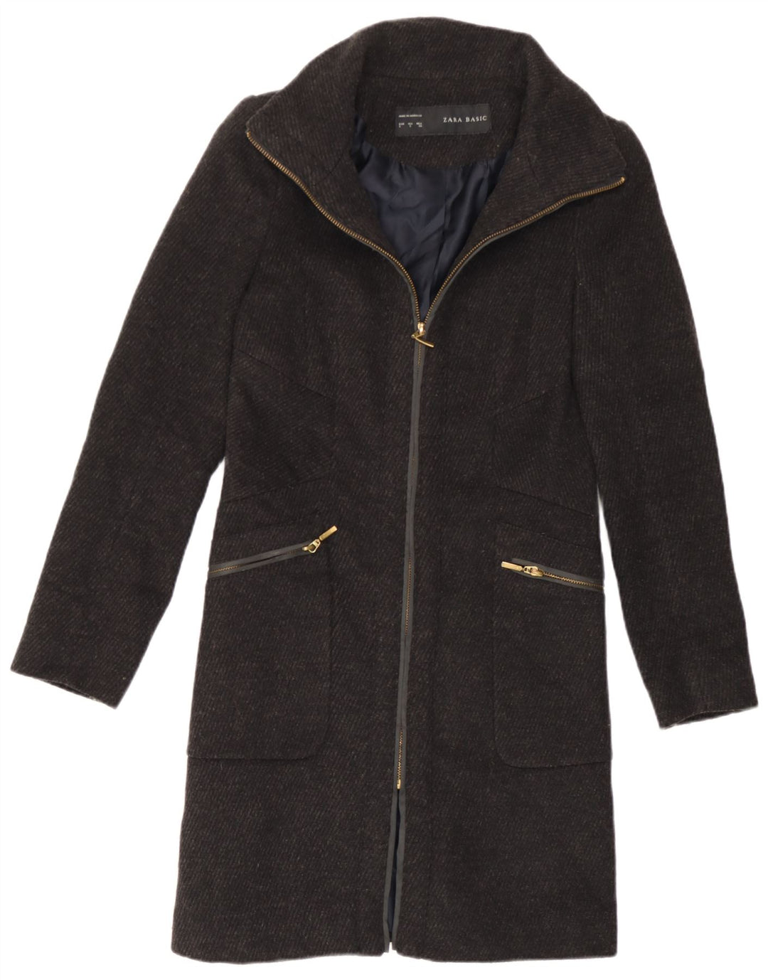 Sobretudo feminino Zara UK 10 pequeno cinza