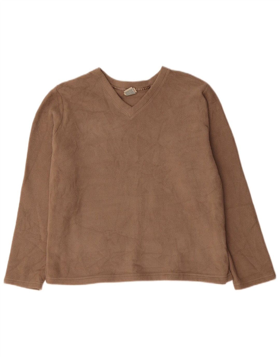 L.L.Bean Suéter de lã feminino Reino Unido 16 grande poliéster bege