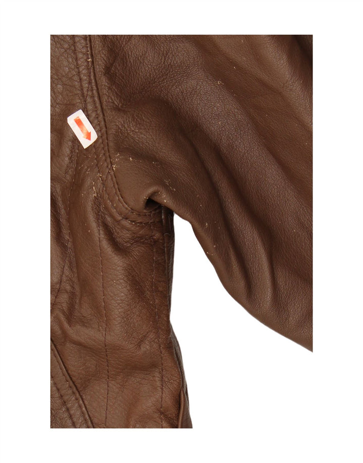 Jaqueta de couro masculina vintage IT 52 XL couro marrom