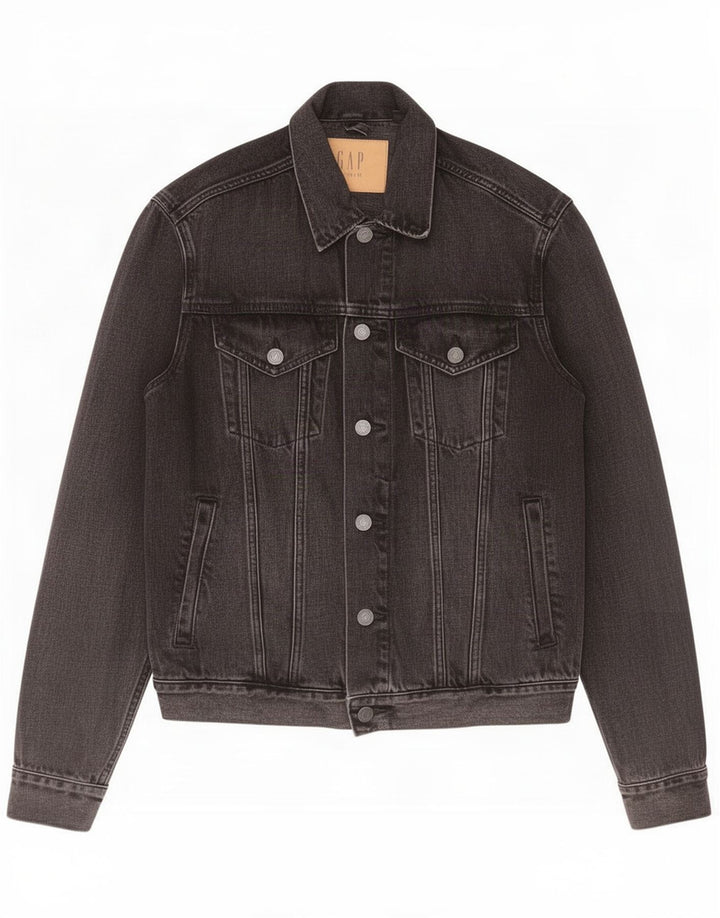 Jaqueta jeans masculina Gap Reino Unido 36 pequeno algodão preto