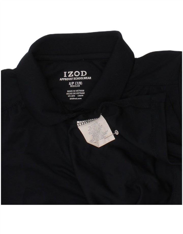 Camisa polo feminina Izod Regular Fit 7-8 anos pequena azul marinho poliéster