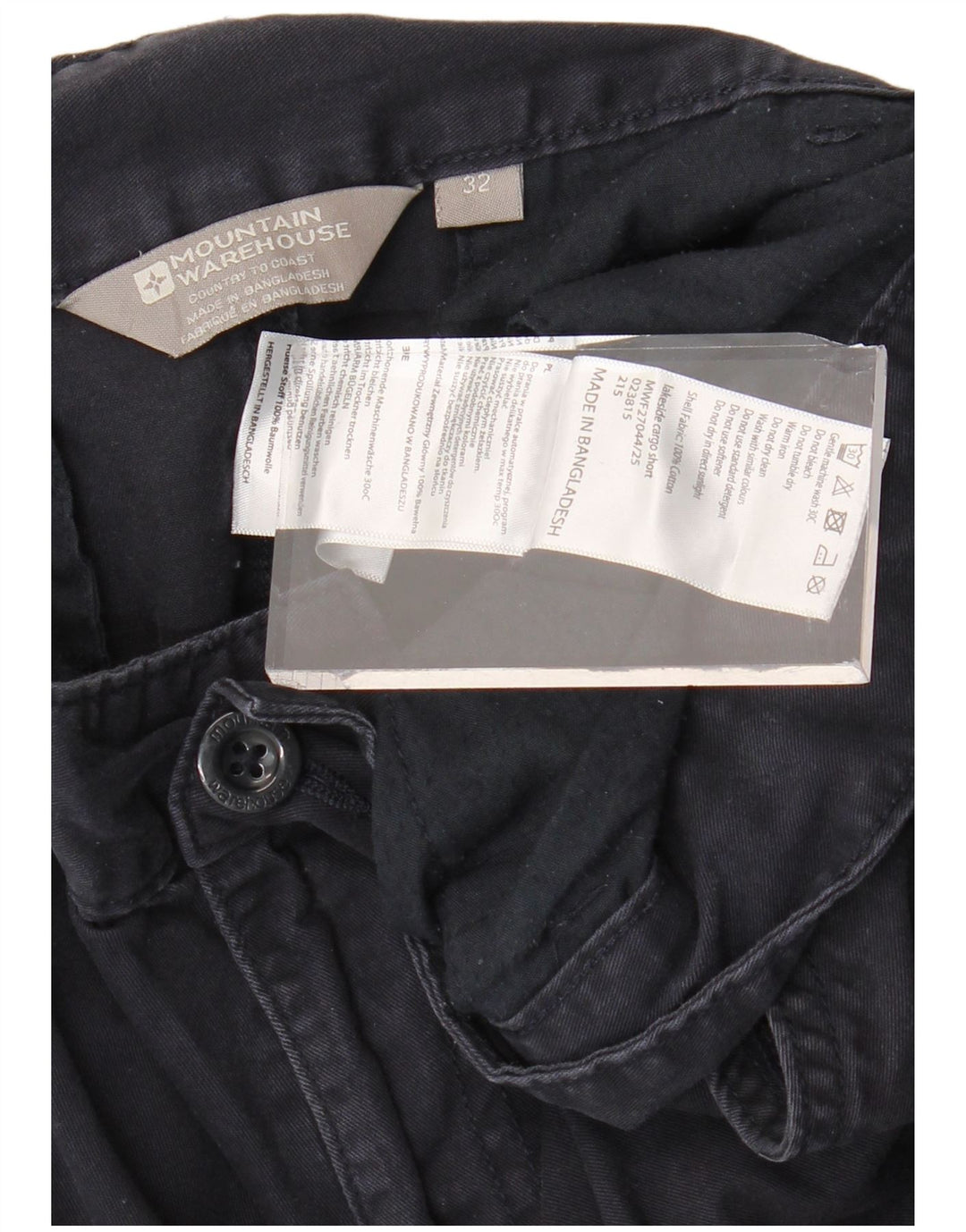 Shorts cargo masculino MOUNTAIN WAREHOUSE W32 algodão azul marinho médio