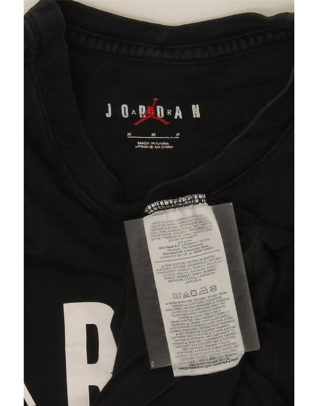Camiseta Jordan masculina gráfica Top médio algodão preto