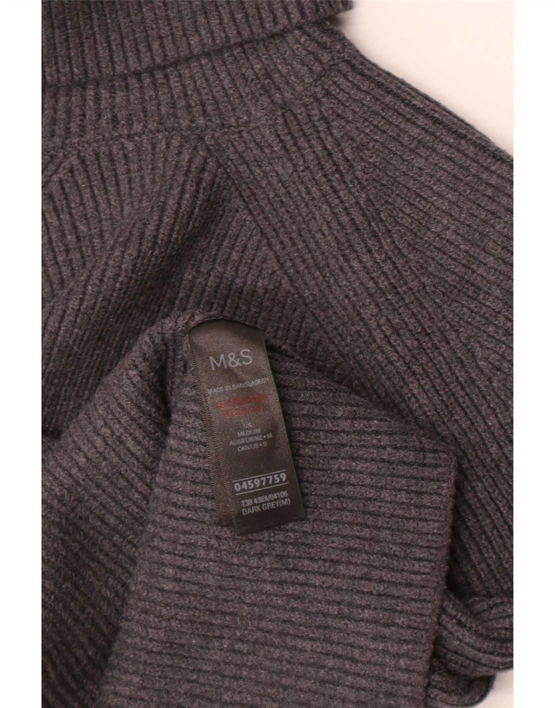 Suéter feminino Marks & Spencer com gola redonda e gola redonda Reino Unido 12 cinza médio