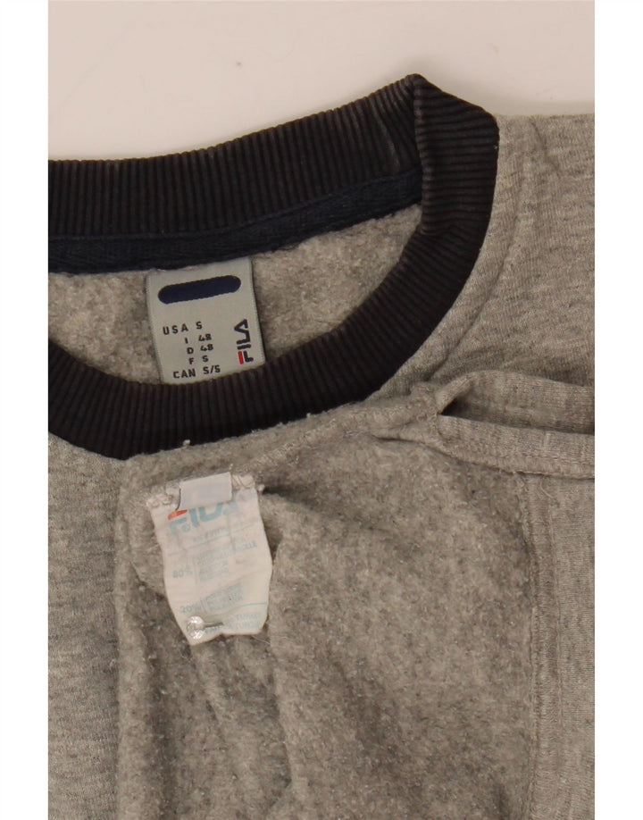 Moletom masculino Fila Graphic Jumper IT 48 algodão manchado cinza médio