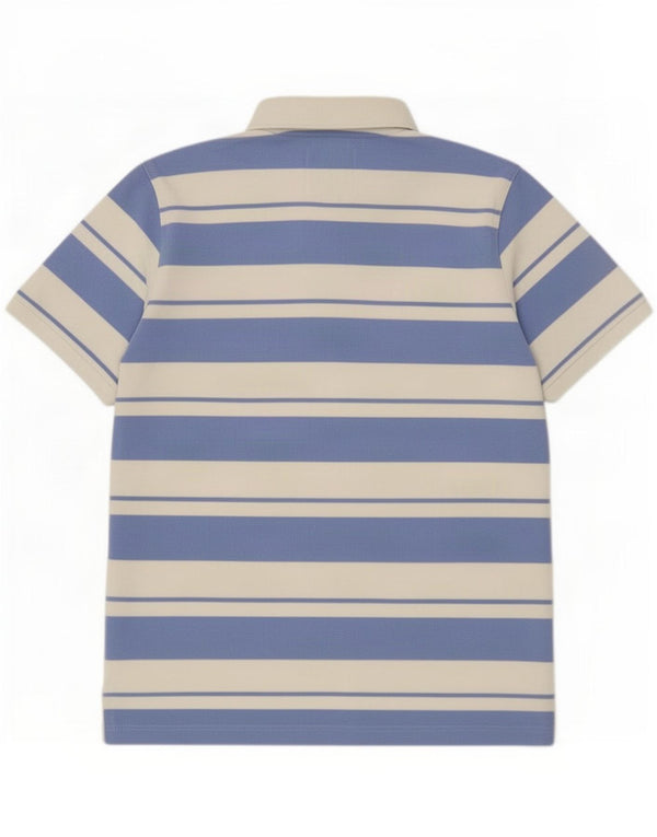 Camisa polo masculina Crew Clothing grande algodão listrado azul