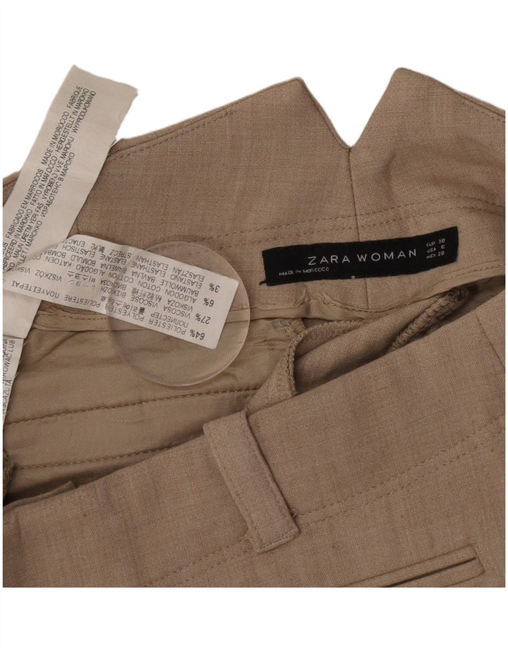 Calça feminina Zara de terno reto UE 38 pequeno W28 L29 poliéster cinza