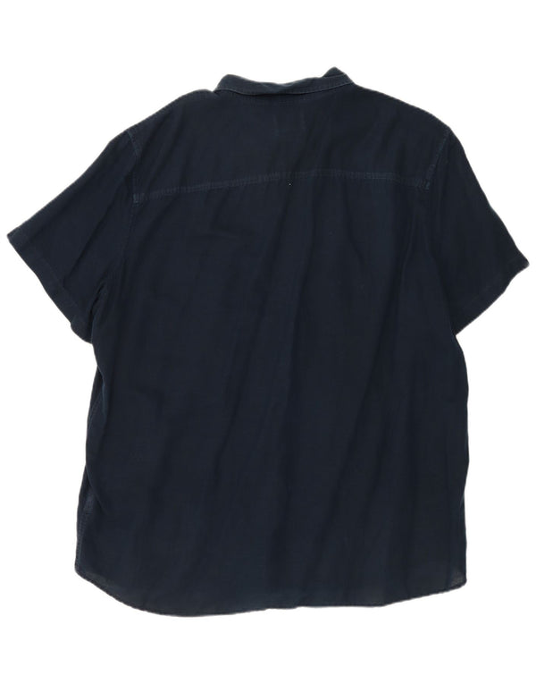 Camisa masculina de manga curta Slim Fit Timberland 3XL azul marinho