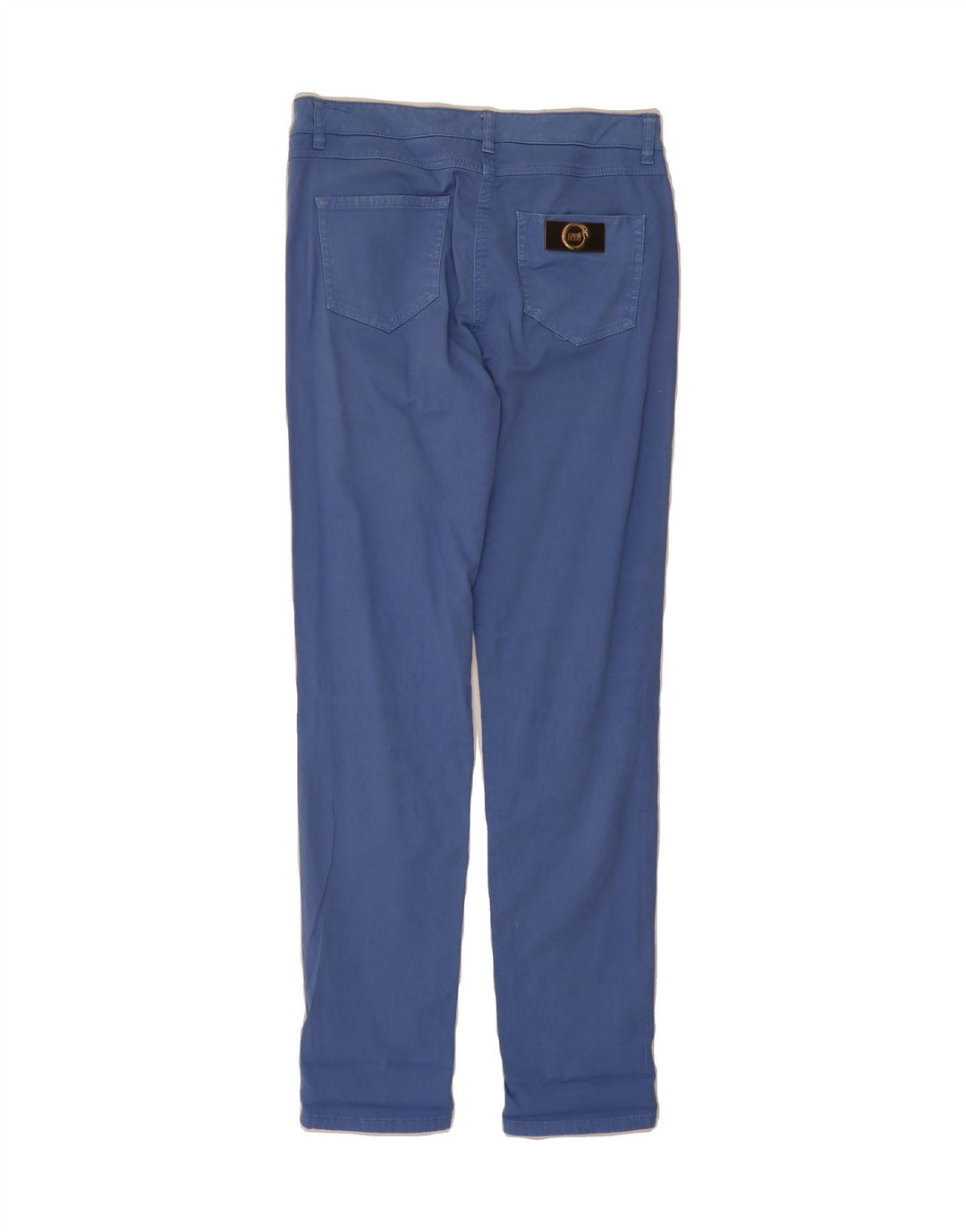 CAVALLI Womens Slim Casual Trousers W30 L31 Blue Cotton Vintage Cavalli and Second-Hand Cavalli from Messina Hembry 