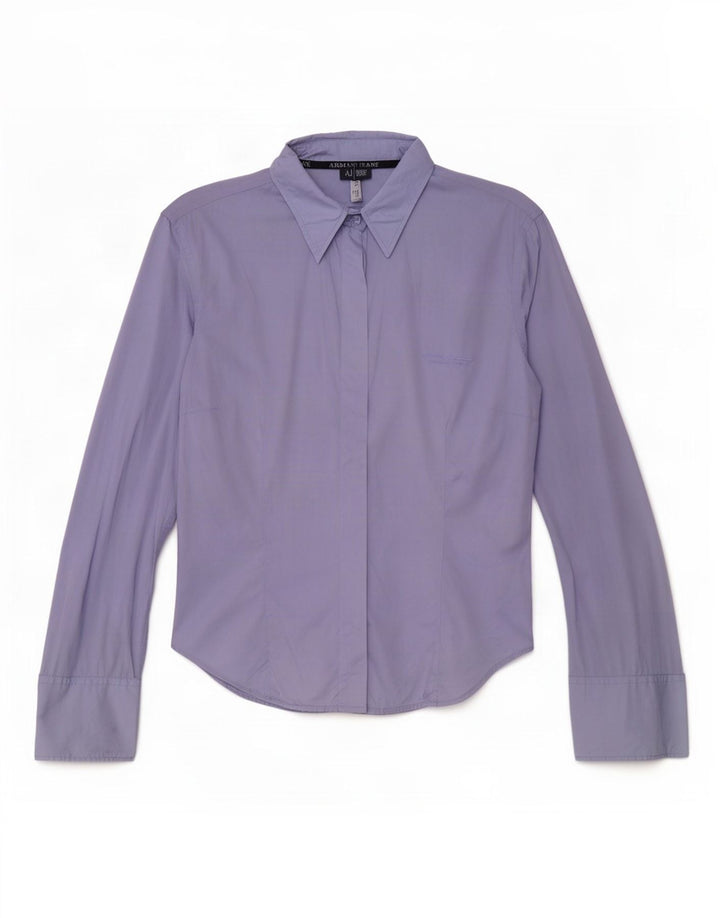 Camisa feminina Armani Jeans EU 42 grande algodão azul