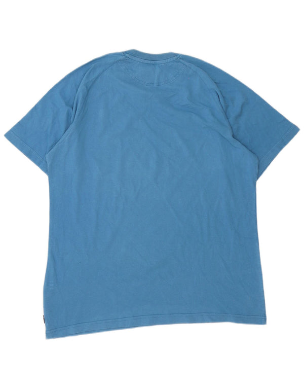 Adidas Mens Camiseta Top Médio Algodão Azul