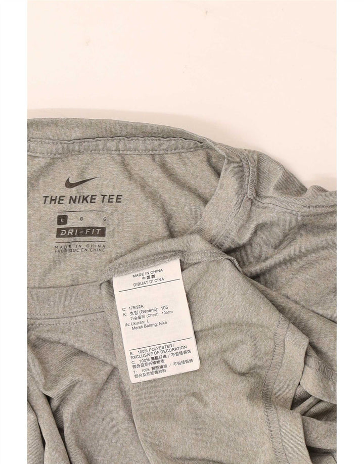 Camiseta masculina Nike Dri Fit grande poliéster manchado cinza