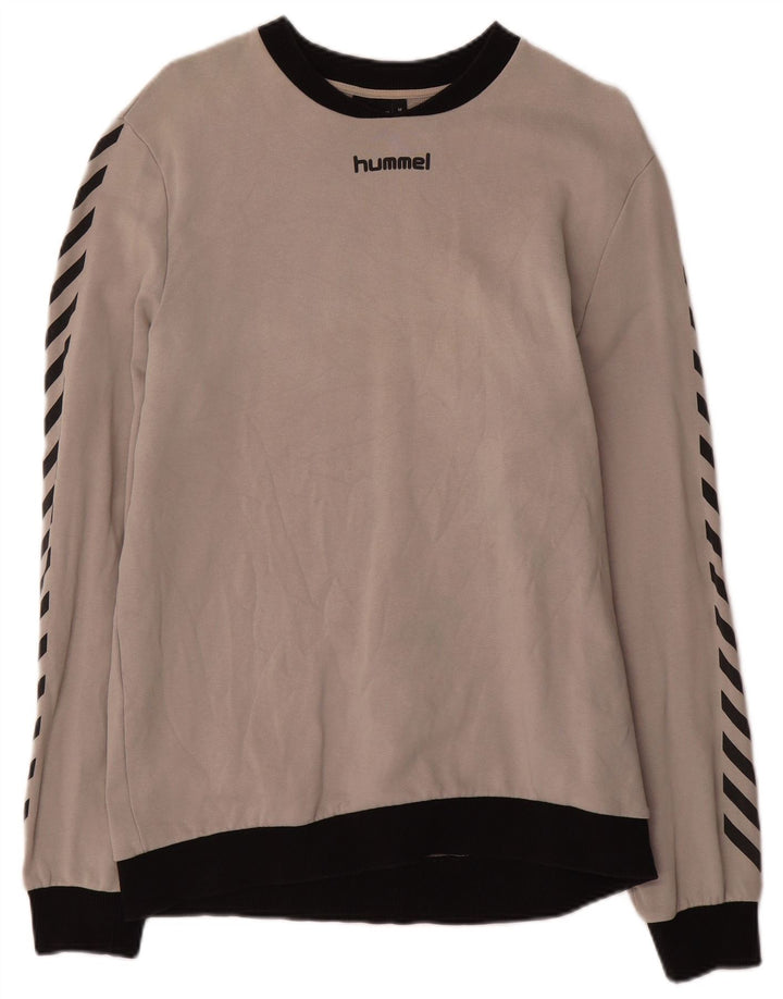 Hummel moletom masculino gráfico jumper médio cinza colorblock algodão