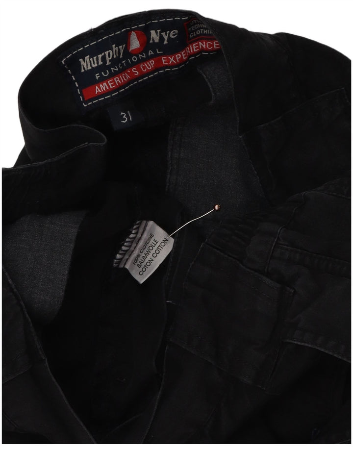 Murphy & Nye Mens Cargo Shorts W31 Médio Algodão Preto