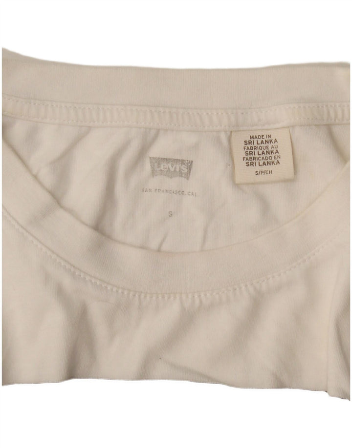 Levi's Womens Crop Graphic Vest Top UK 10 Pequeno Branco