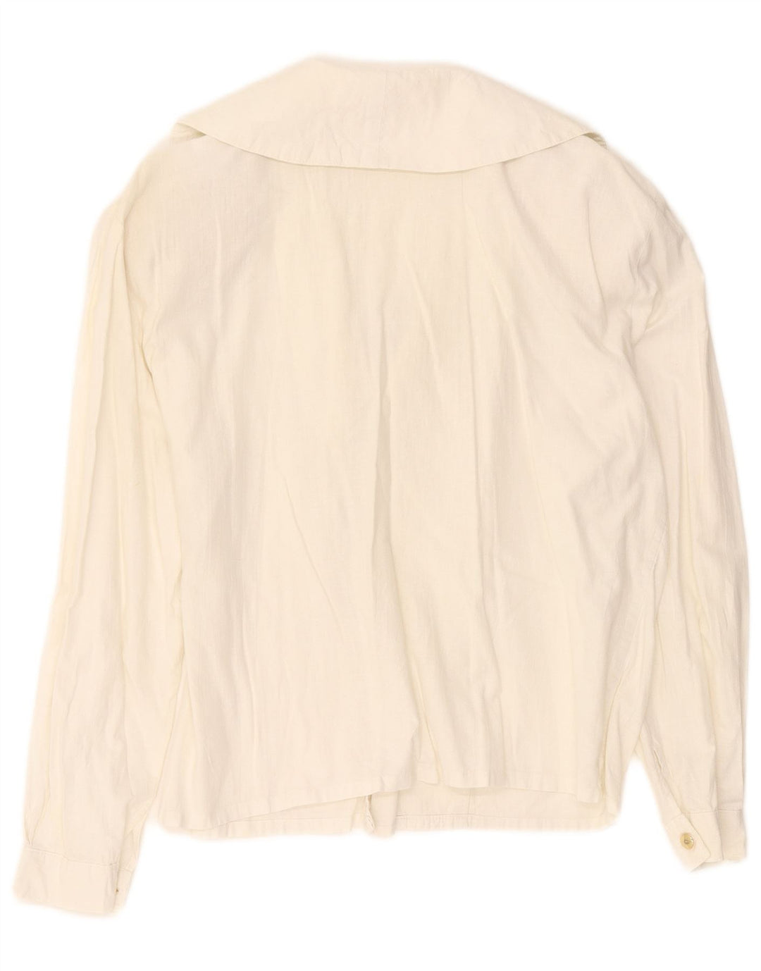 Blusa feminina vintage com botões duplos UK 16 grande branca