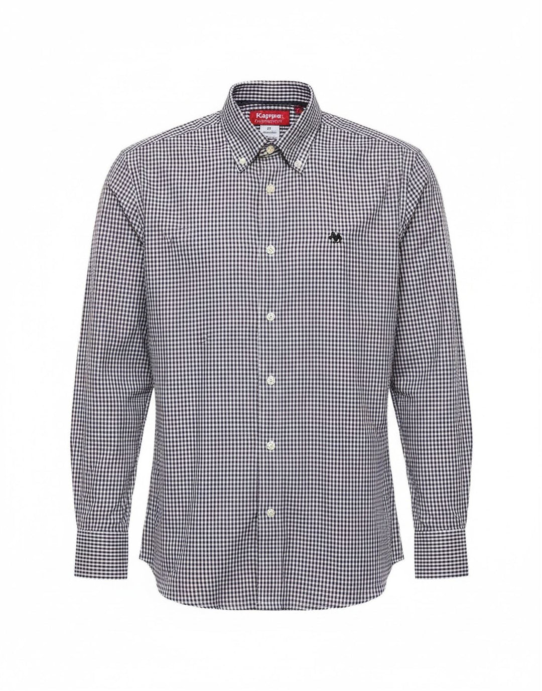 Camisa masculina Kappa de algodão guingão azul médio