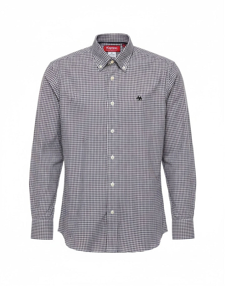 Camisa masculina Kappa de algodão guingão azul médio