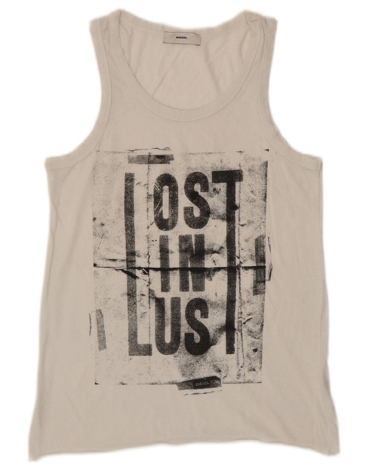 Colete gráfico feminino DIESEL UK 10 pequeno branco