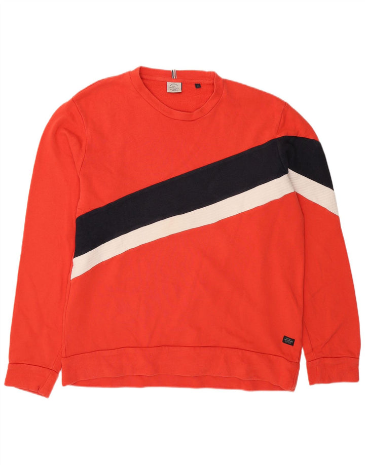 Jack & Jones moletom masculino Jumper XL vermelho colorblock algodão