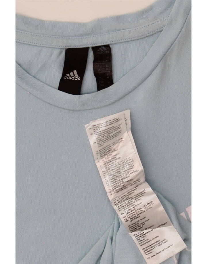 ADIDAS Camiseta Masculina Top Médio Algodão Azul