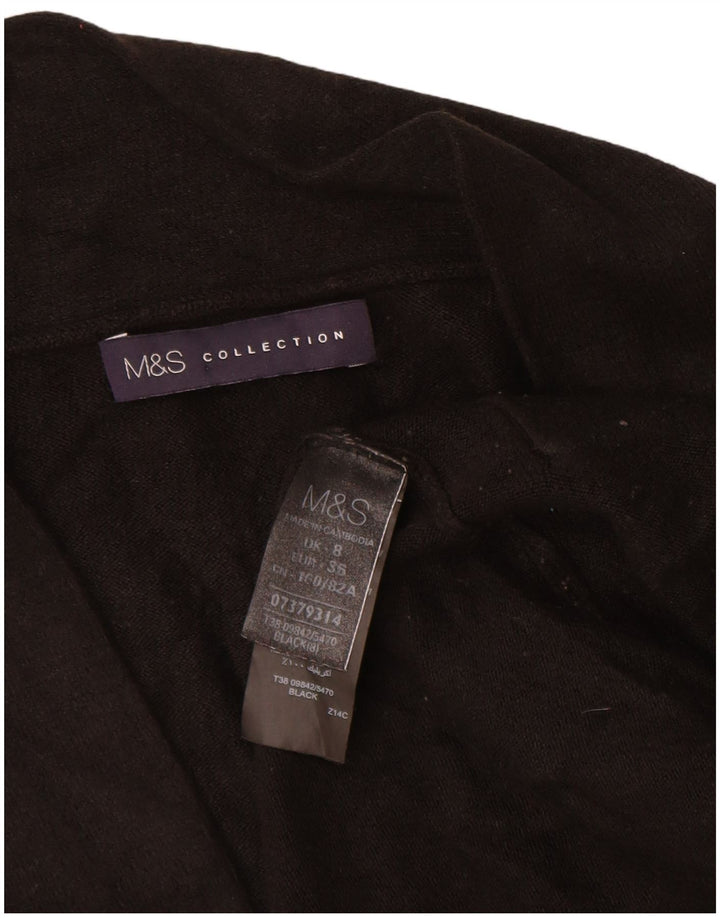 Marks & Spencer Suéter feminino Longline Open Cardigan Reino Unido 8 Pequeno Preto