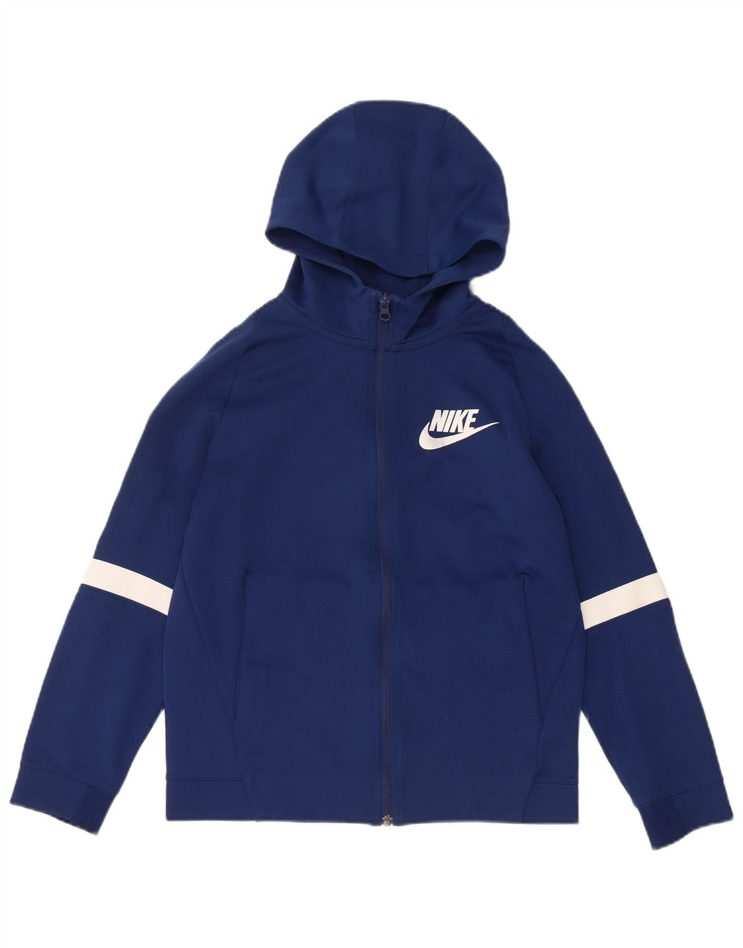 Suéter NIKE Boys Zip com capuz 12-13 anos grande azul marinho colorblock