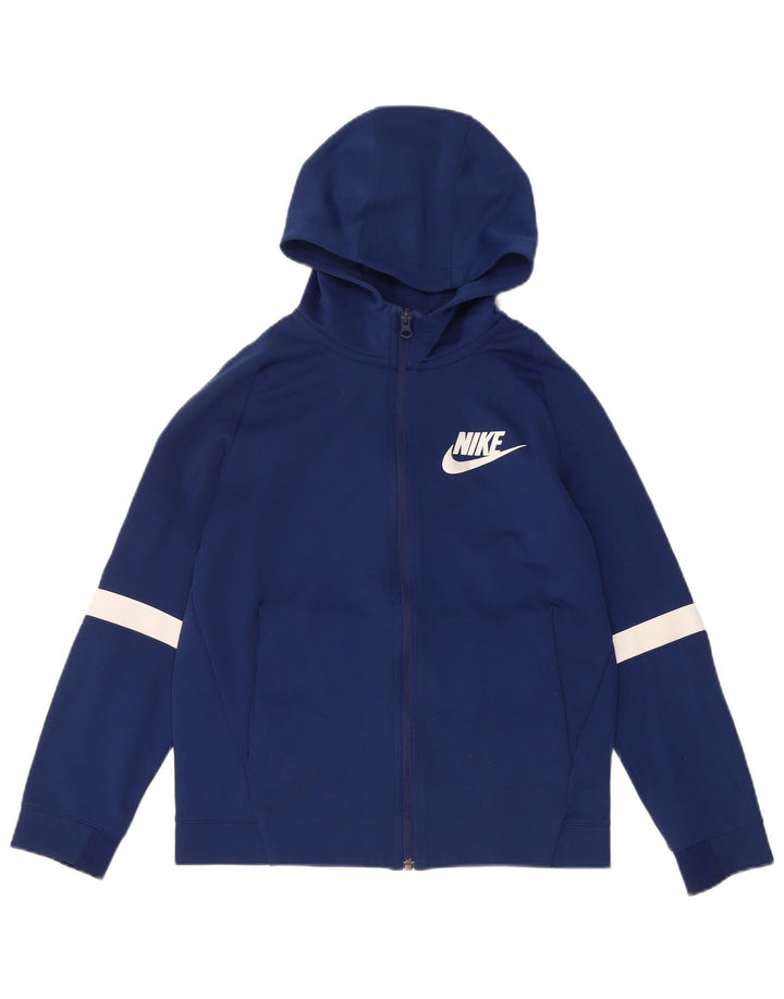 Suéter NIKE Boys Zip com capuz 12-13 anos grande azul marinho colorblock
