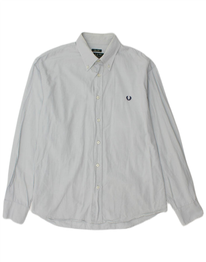 FRED PERRY Camisa masculina slim fit 2XL algodão azul