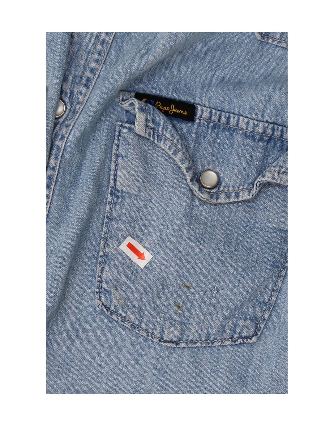 Camisa jeans masculina PEPE JEANS algodão azul médio