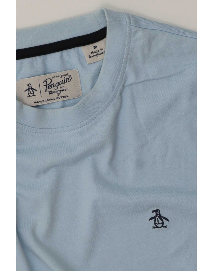 Camiseta masculina Penguin Top médio algodão azul