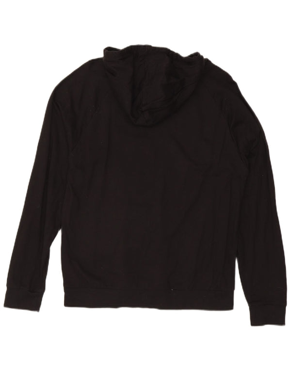 Hugo Boss Mens Graphic Hoodie Jumper Médio Preto Colorblock Algodão