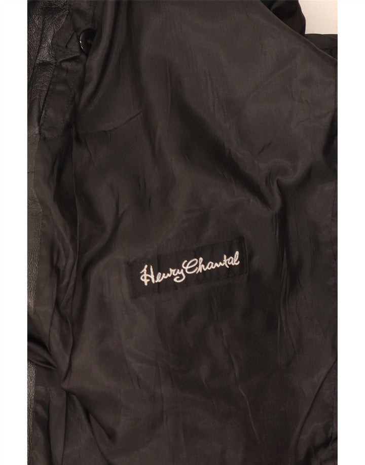 Jaqueta de couro masculina vintage Reino Unido 38 preto médio