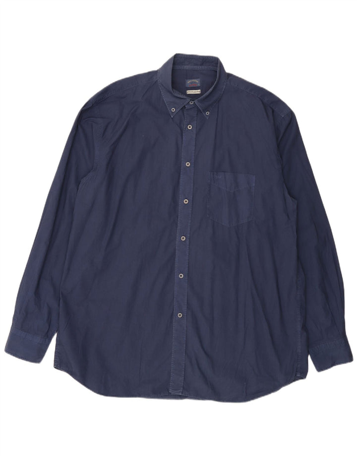 Camisa masculina PAUL & SHARK tamanho 46 2XL azul marinho