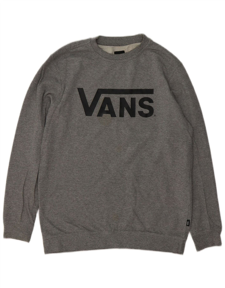 Vans feminino gráfico moletom jumper UK 18 XL cinza algodão