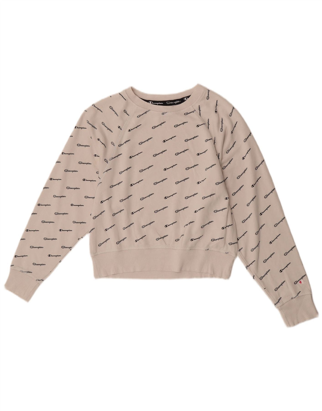 Champion moletom feminino cropped com estampa gráfica UK 14 algodão branco médio