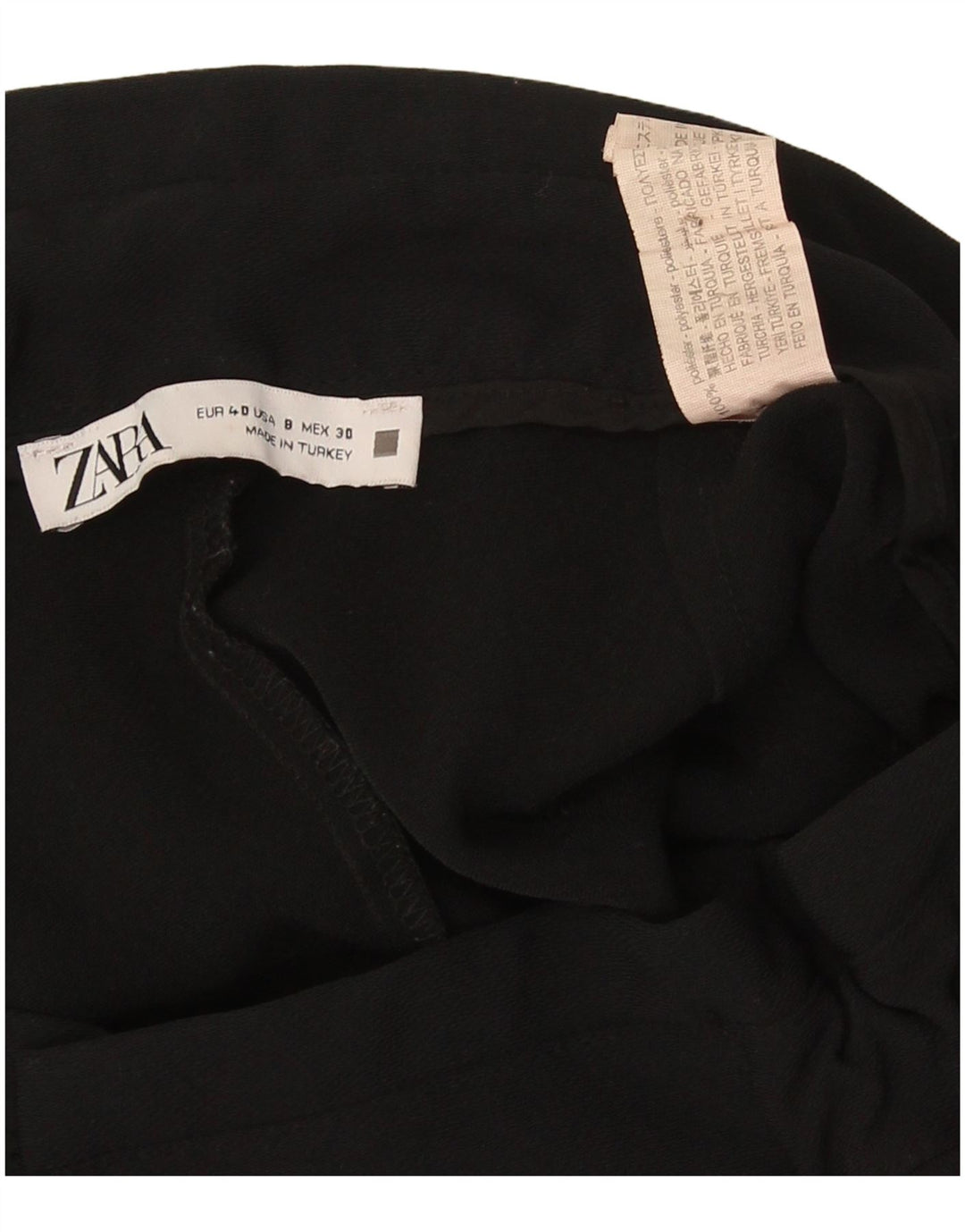 Zara Calça Feminina Cropped Pegged EU 40 Médio W30 L25 Poliéster Preto
