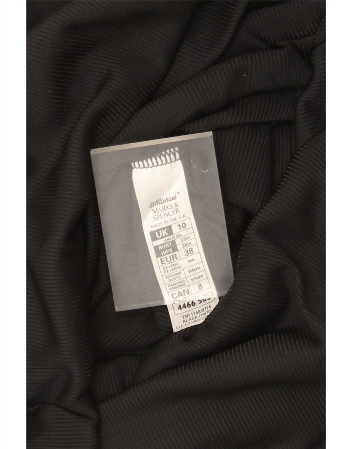 Vestido maxi feminino Marks & Spencer Reino Unido 10 pequeno nylon preto
